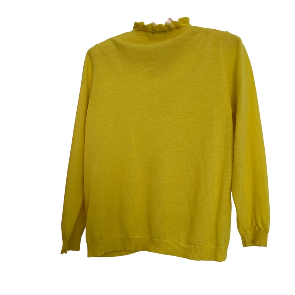 J. Crew Yellow Merino Wool Cardigan Sweater M - Picture 2 of 3